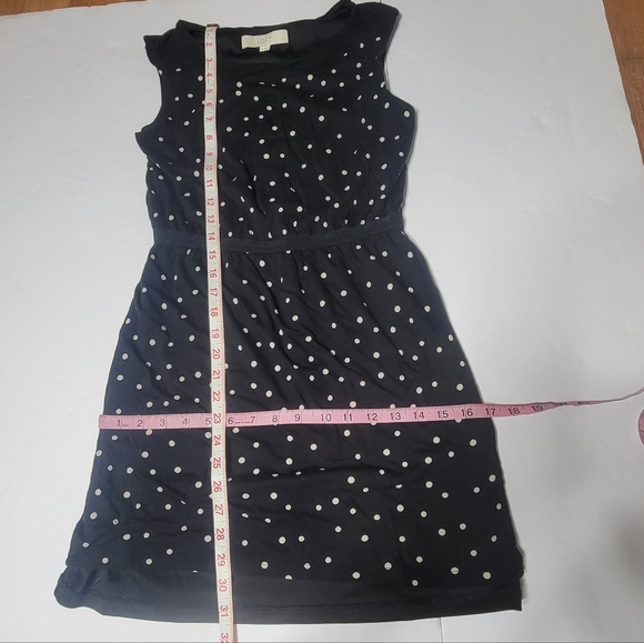 LOFT Black Polka Dot Sleeveless Dress Size XS - Picture 6 of 7